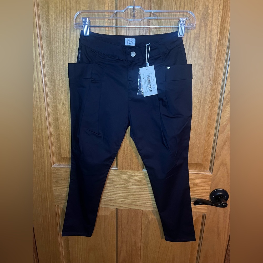 🖤NWT Giorgio Armani Junior Gorgeous Pleated Girls Black Trousers Sz 8